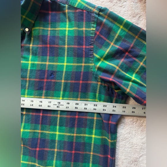 Ralph Lauren Men’s Performance Flannel Classic Fit Green Plaid Sz XL - Picture 4 of 7